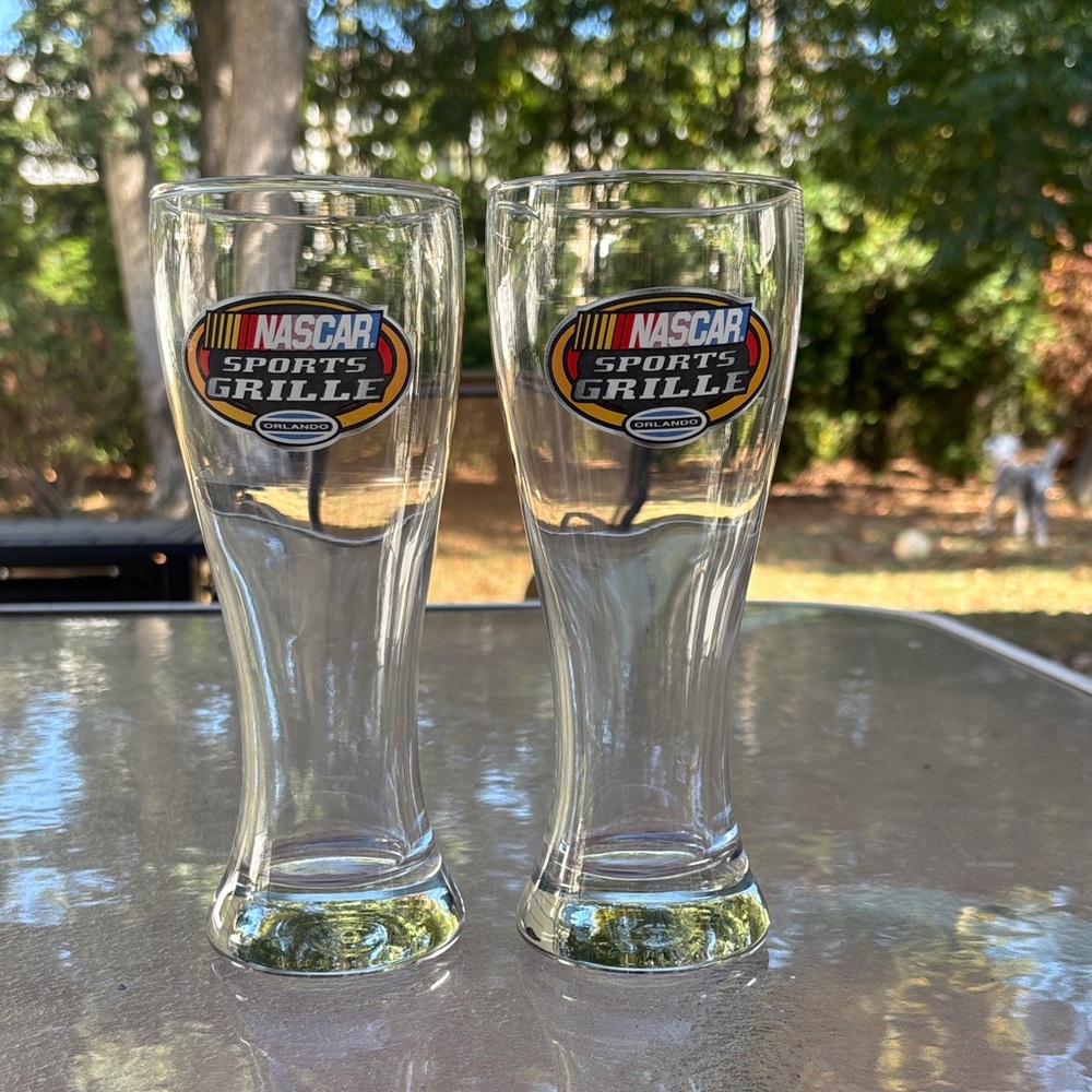 NASCAR Sports Grille Orlando Florida Clear Pilsner Glasses